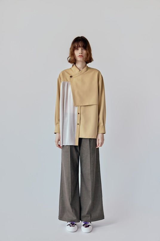 アシンメトリー・シャツジャケット