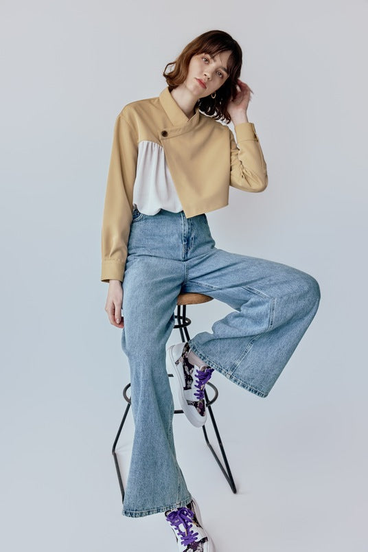 アシンメトリー・シャツジャケット